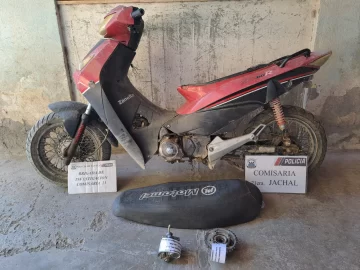 Una moto robada en Jáchal fue recuperada por la Policía