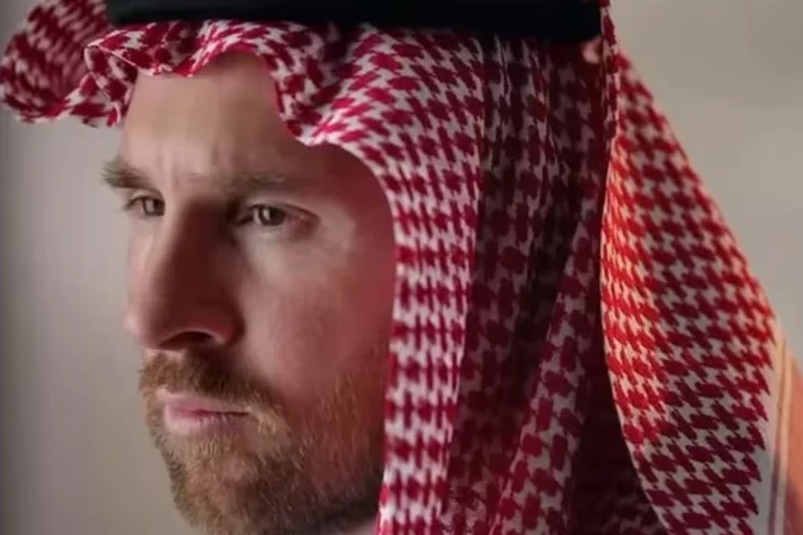 Messi sorprendió y posó como modelo para una marca de ropa de Arabia Saudita