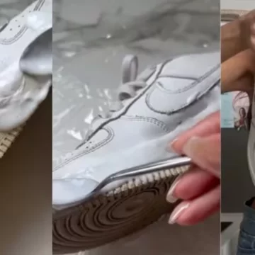 Mostró el truco definitivo para blanquear las zapatillas y se volvió viral