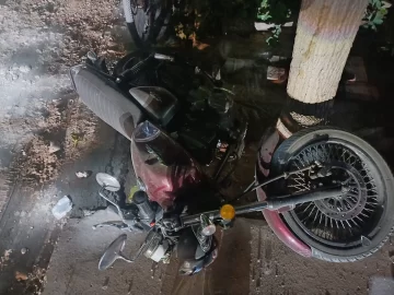 Pudo ser tragedia: un motociclista impactó contra un árbol Pudo ser tragedia: un motociclista impactó contra un árbol