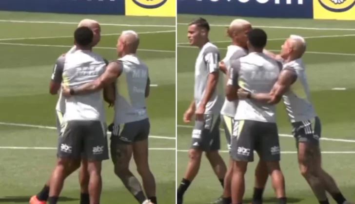 Insólito: dos jugadores de Mineiro se pelearon en la práctica antes de la final de la Copa Libertadores Insólito: dos jugadores de Mineiro se pelearon en la práctica antes de la final de la Copa Libertadores