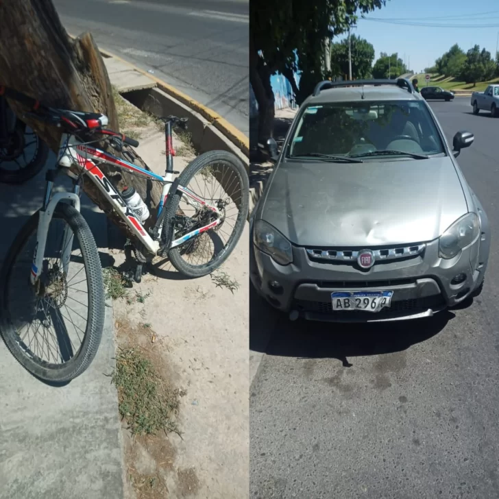 Otra colisión en un cruce de la Circunvalación: un auto embistió a un ciclista Otra colisión en un cruce de la Circunvalación: un auto embistió a un ciclista
