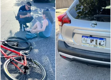 Una ciclista fue atropellada por un auto y terminó en el hospital Una ciclista fue atropellada por un auto y terminó en el hospital