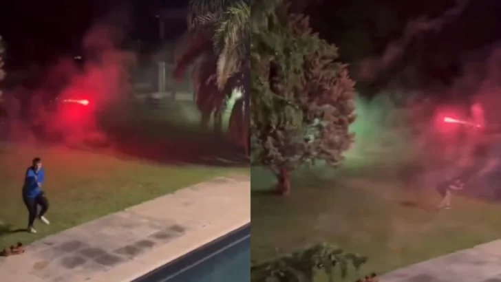 Un festejo entre amigos terminó en una guerra de fuegos artificiales Un festejo entre amigos terminó en una guerra de fuegos artificiales