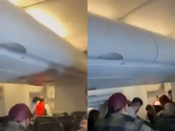 Un pasajero intentó abrir la puerta del avión y un miembro de la tripulación se fracturó la pierna al reducirlo Un pasajero intentó abrir la puerta del avión y un miembro de la tripulación se fracturó la pierna al reducirlo