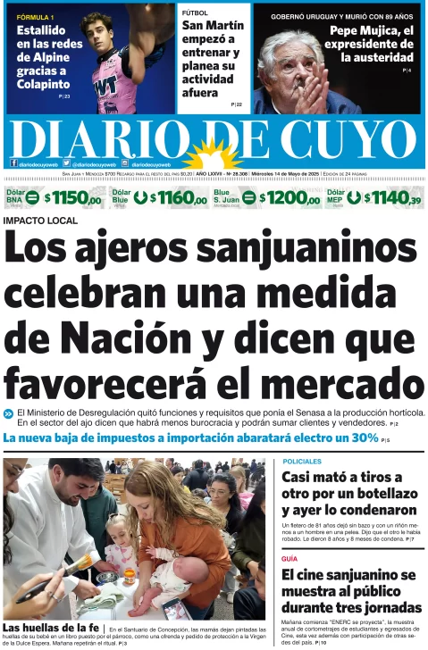 Tapa Edición 14 de Mayo de 2025