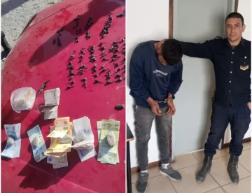Detuvieron a un sujeto que portaba 102 envoltorios con droga y dinero en efectivo Detuvieron a un sujeto que portaba 102 envoltorios con droga y dinero en efectivo