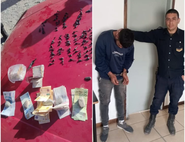 Detuvieron a un sujeto que portaba 102 envoltorios con droga y dinero en efectivo Detuvieron a un sujeto que portaba 102 envoltorios con droga y dinero en efectivo