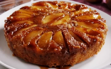 Receta de torta invertida de manzanas sin harinas, rápida y fácil