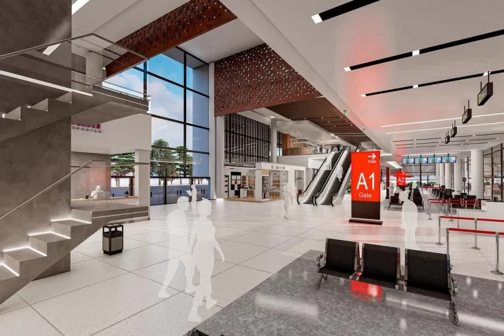 La futura terminal: terrazas, un puente aéreo, restoranes y tecnología digital La futura terminal: terrazas, un puente aéreo, restoranes y tecnología digital