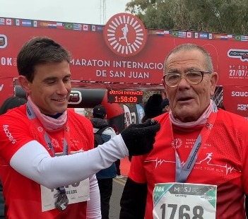Lucas Ceballos y su papá de 79 años, el dúo que se llevó varios elogios en la Maratón de San Juan Lucas Ceballos y su papá de 79 años, el dúo que se llevó varios elogios en la Maratón de San Juan