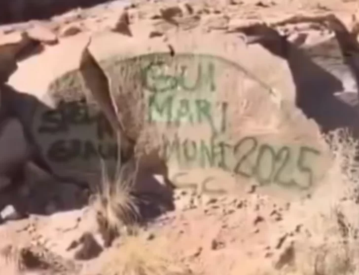 Quiénes son los turistas que pintaron graffitis en un dique de Mendoza y la multa que pagarán Quiénes son los turistas que pintaron graffitis en un dique de Mendoza y la multa que pagarán