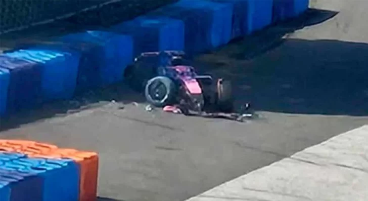 Colapinto asustó feo en las pruebas de Alpine