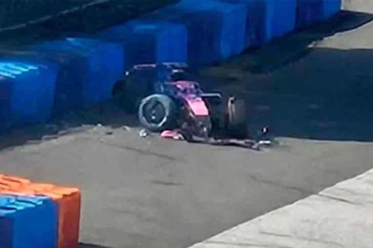 Colapinto asustó feo en las pruebas de Alpine