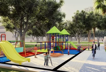 Inician recambio de pisos, luces, kioscos en la plaza Aberastain