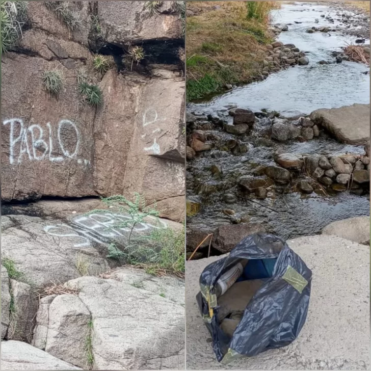 Malestar e indignación en Valle Fértil por pintadas en piedras y turistas que dejan residuos en el río Las Tumanas Malestar e indignación en Valle Fértil por pintadas en piedras y turistas que dejan residuos en el río Las Tumanas