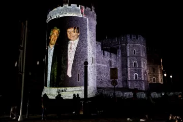 Proyectaron sobre el castillo de Windsor fotos de Donald Trump y Jeffrey Epstein
