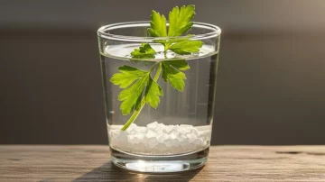 ¿Para qué sirve mezclar una ramita de perejil con agua y sal?