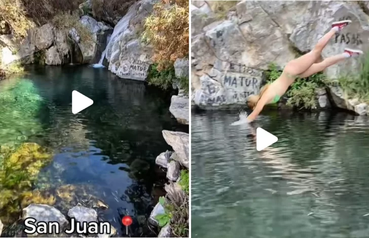 Revelan en TikTok un oasis escondido a menos de dos horas del centro de San Juan: agua turquesa al pie de la montaña