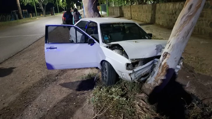 Una familia que iba con una bebé de un año se estrelló contra un árbol y se salvó de milagro