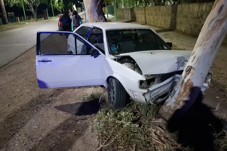 Una familia que iba con una bebé de un año se estrelló contra un árbol y se salvó de milagro
