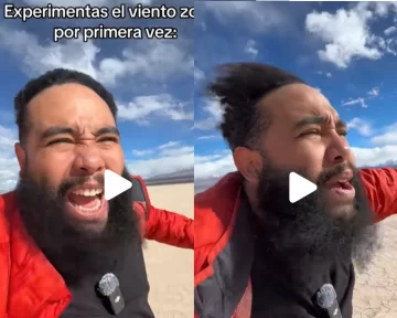 [VIDEO] A un influencer venezolano lo agarró el viento Zonda en San Juan: “Divertidísimo”