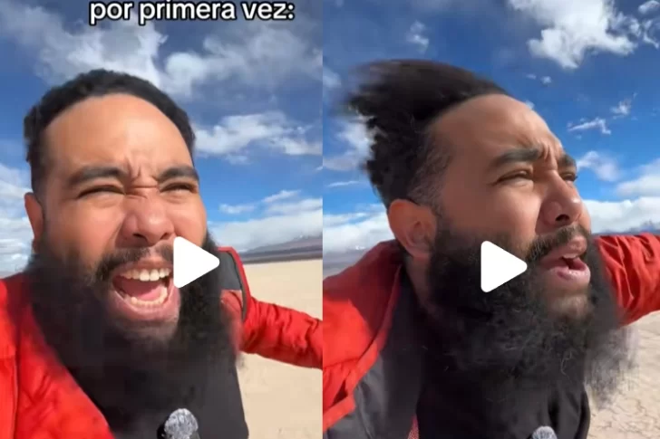[VIDEO] A un influencer venezolano lo agarró el viento Zonda en San Juan: “Divertidísimo”