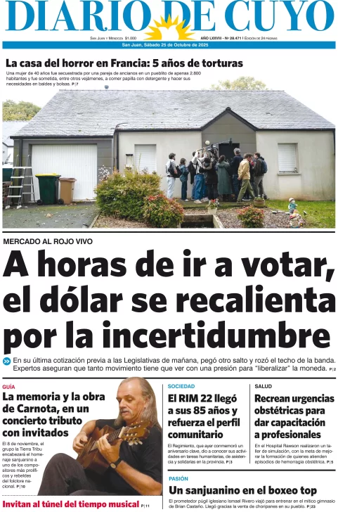 Tapa Edición 25 de Octubre de 2025