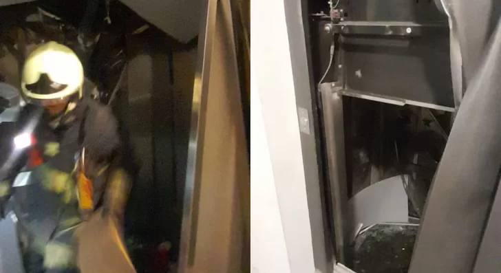 Se desplomó un ascensor desde un séptimo piso y nueve jóvenes quedaron atrapados Se desplomó un ascensor desde un séptimo piso y nueve jóvenes quedaron atrapados