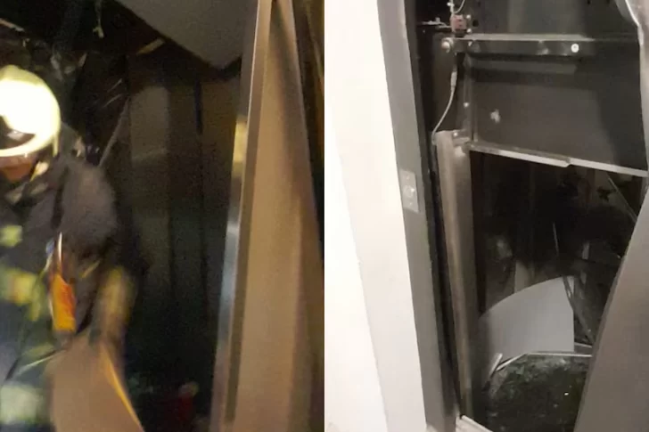 Se desplomó un ascensor desde un séptimo piso y nueve jóvenes quedaron atrapados
