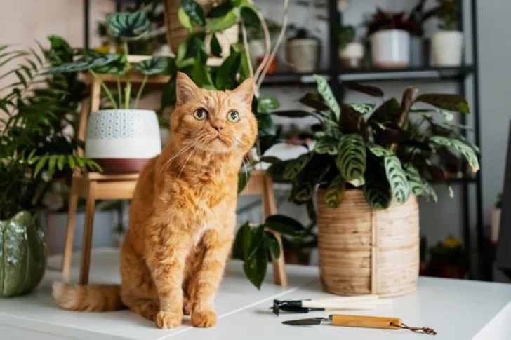 Los 3 trucos para mantener a tu gato alejado de las plantas: no debés retarlo ni gritarle