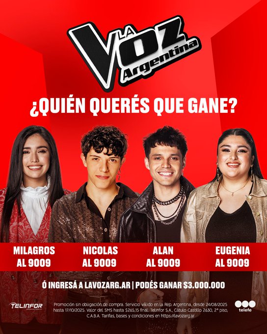 Quiénes son los finalistas de La Voz Argentina, cuándo es la final y cómo votarlos