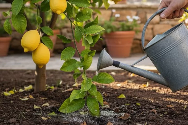 El truco del riego que hace que tu limonero dé limones más grandes