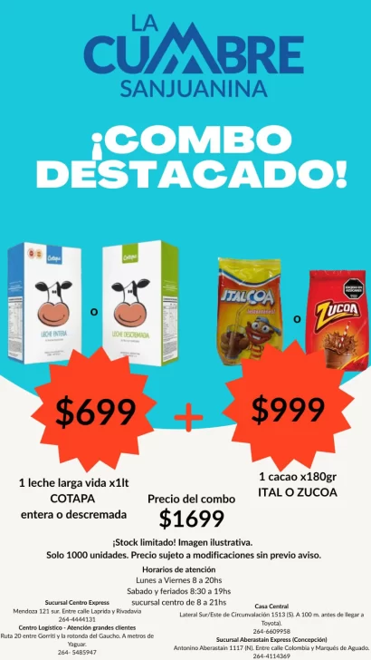 La Cumbre Sanjuanina sigue creciendo: inauguró su nuevo local Express en el centro La Cumbre Sanjuanina sigue creciendo: inauguró su nuevo local Express en el centro