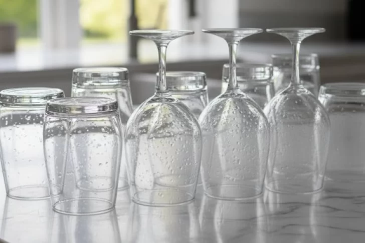 Secar los vasos boca abajo: por qué no debés hacerlo, según una experta