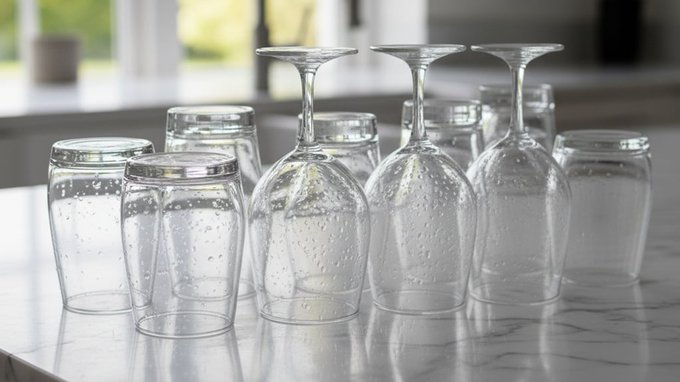 Secar los vasos boca abajo: por qué no debés hacerlo, según una experta