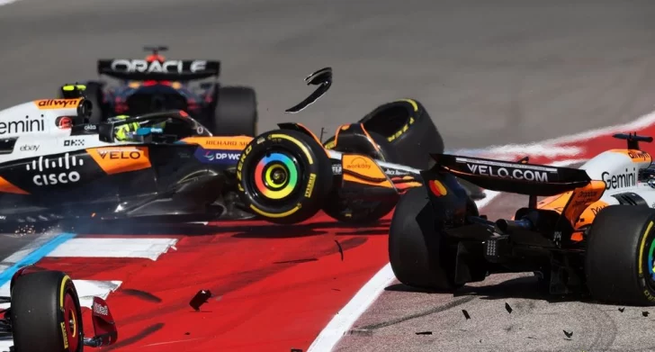 Así fue la accidentada largada de la carrera Sprint en el GP de Estados Unidos que también afectó a Colapinto