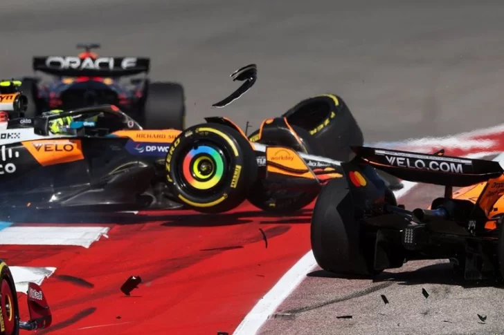 Así fue la accidentada largada de la carrera Sprint en el GP de Estados Unidos que también afectó a Colapinto