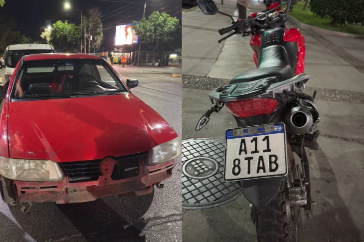 Un motociclista se fracturó la pierna tras chocar con un auto en una esquina con semáforos