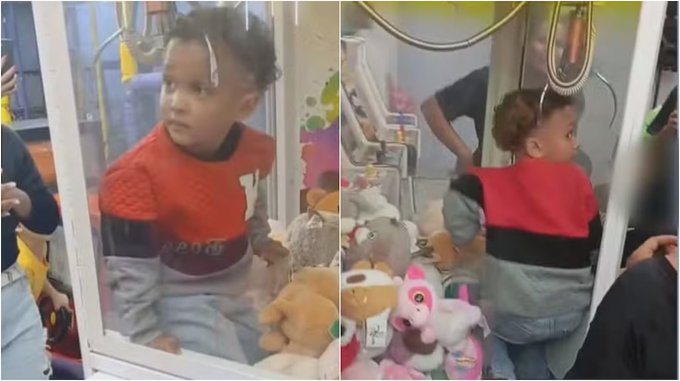 El insólito video de un nene de 4 años que quedó atrapado dentro de una máquina de peluches El insólito video de un nene de 4 años que quedó atrapado dentro de una máquina de peluches