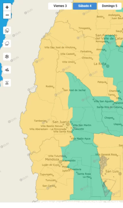 Qué dice el SMN sobre los fuertes vientos de este sábado en San Juan: el pronóstico para cada departamento