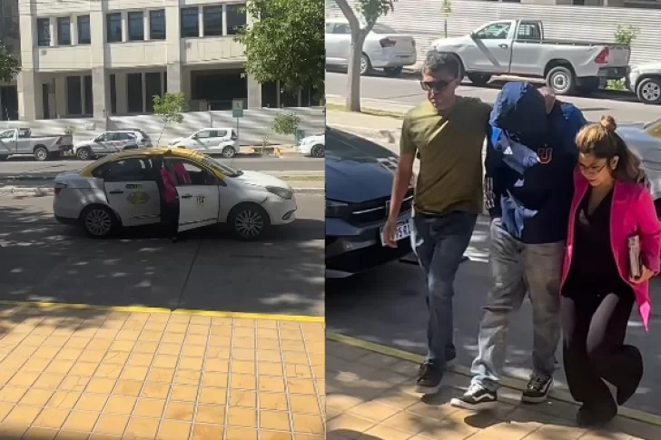 VIDEO: un presunto asesino llegó a Tribunales en taxi