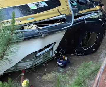 Tragedia en Misiones: ya son 8 las personas muertas en el accidente de colectivo de larga distancia que chocó y cayó a un arroyo Tragedia en Misiones: ya son 8 las personas muertas en el accidente de colectivo de larga distancia que chocó y cayó a un arroyo