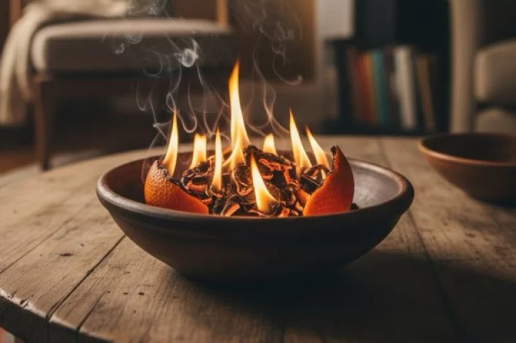 Pocos lo saben: el efecto de quemar cáscaras de naranja en casa