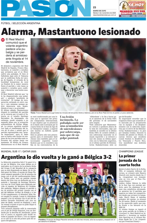 Tapa Pasion 4 de Noviembre 2025