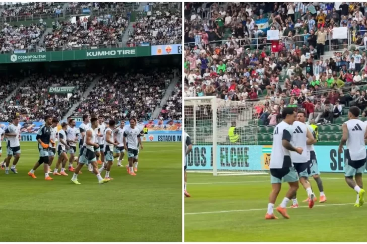 Furor por la Scaloneta en España: más de 20.000 personas asistieron al entrenamiento