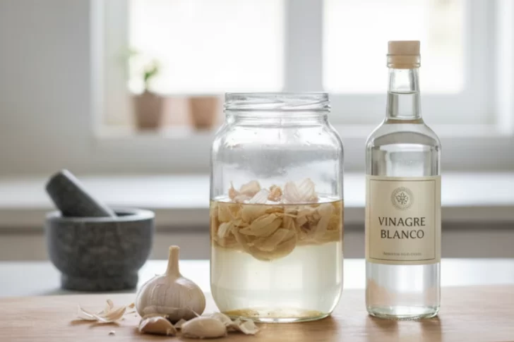 El truco con cáscaras de ajo y vinagre blanco que sorprende por sus múltiples usos