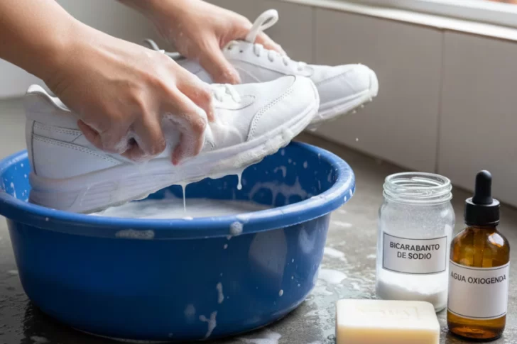 El truco casero de un experto en limpieza para que las zapatillas blancas queden como nuevas
