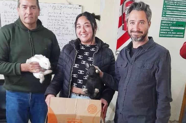 En Valle Fértil más familias emprenden la crianza de conejos para contribuir con la economía familiar
