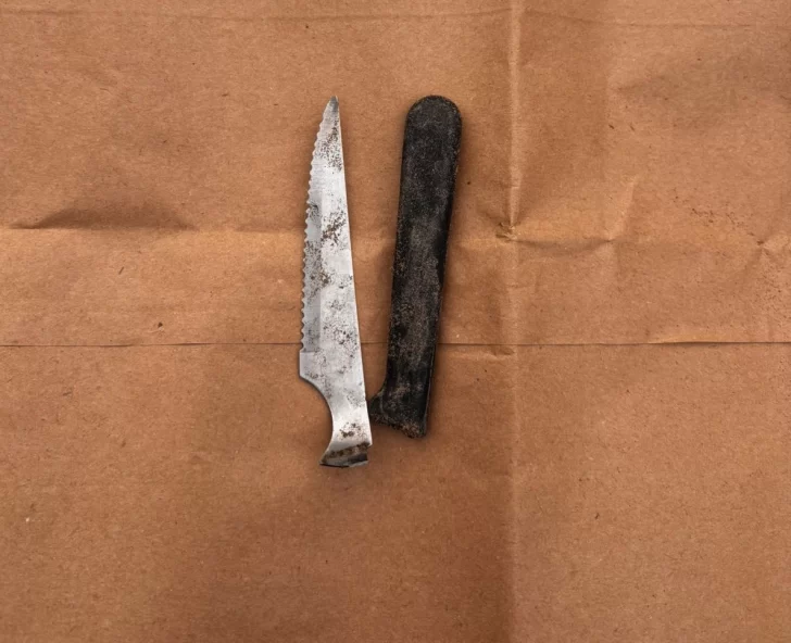 Detuvieron a un sujeto tras atacar a su pareja y agredir a un policía con un cuchillo